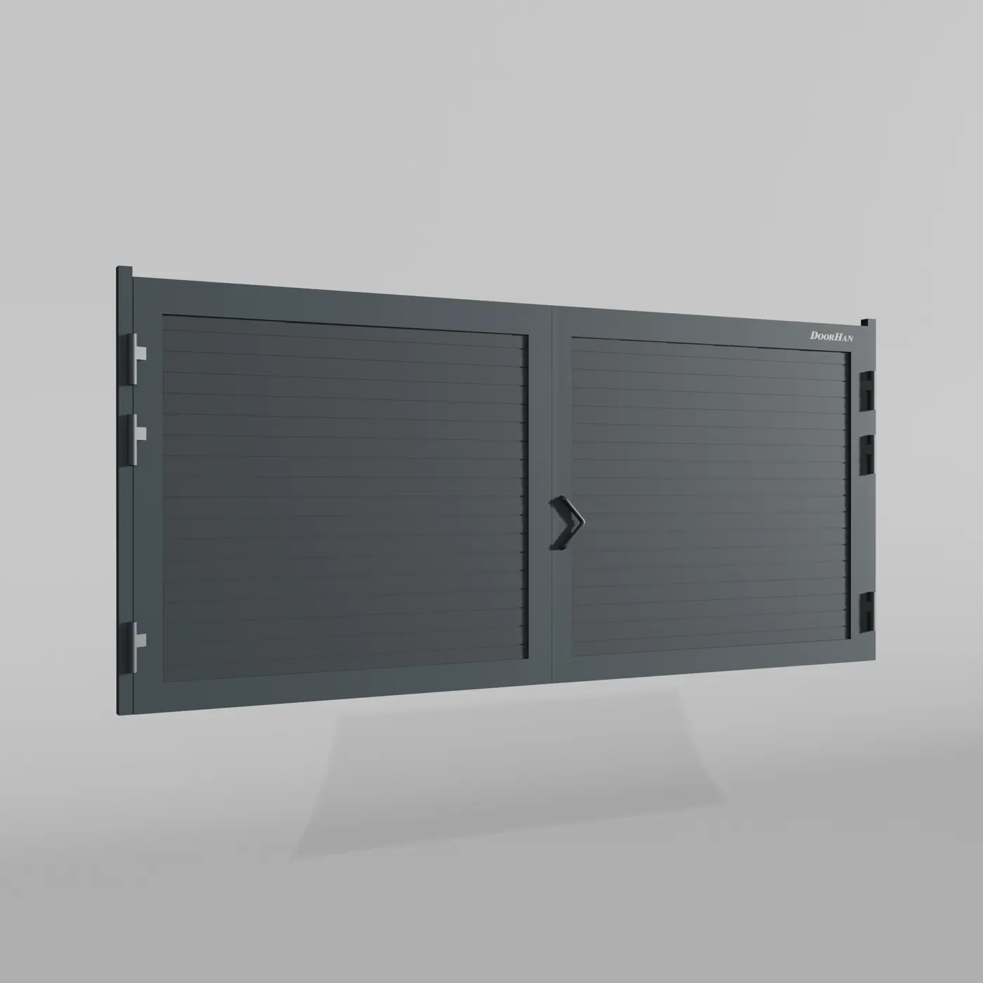 Распашные ворота DoorHan 4700х1000 цвета RAL 7016 (антрацит) с дизайном «доска» без автоматики