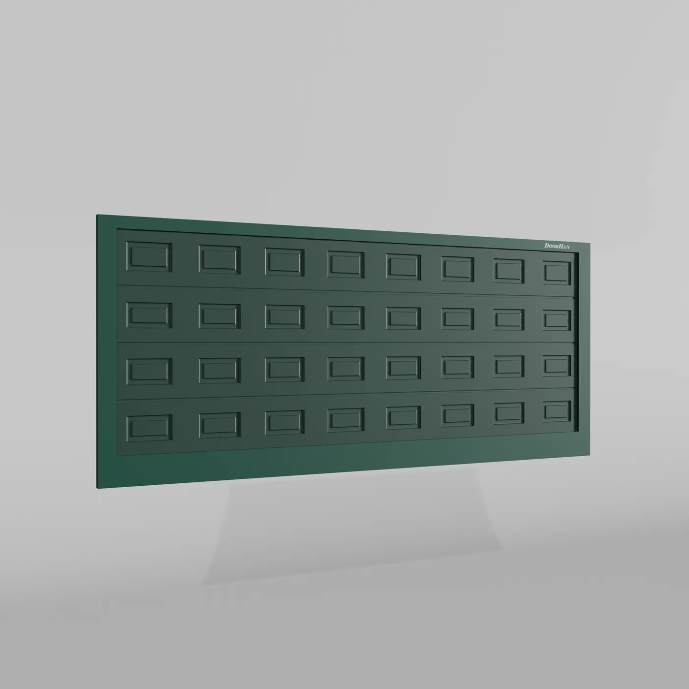 Откатные ворота DoorHan 2200х2000 цвета RAL 6005 (зелёный) с дизайном «филенка» с автоматикой